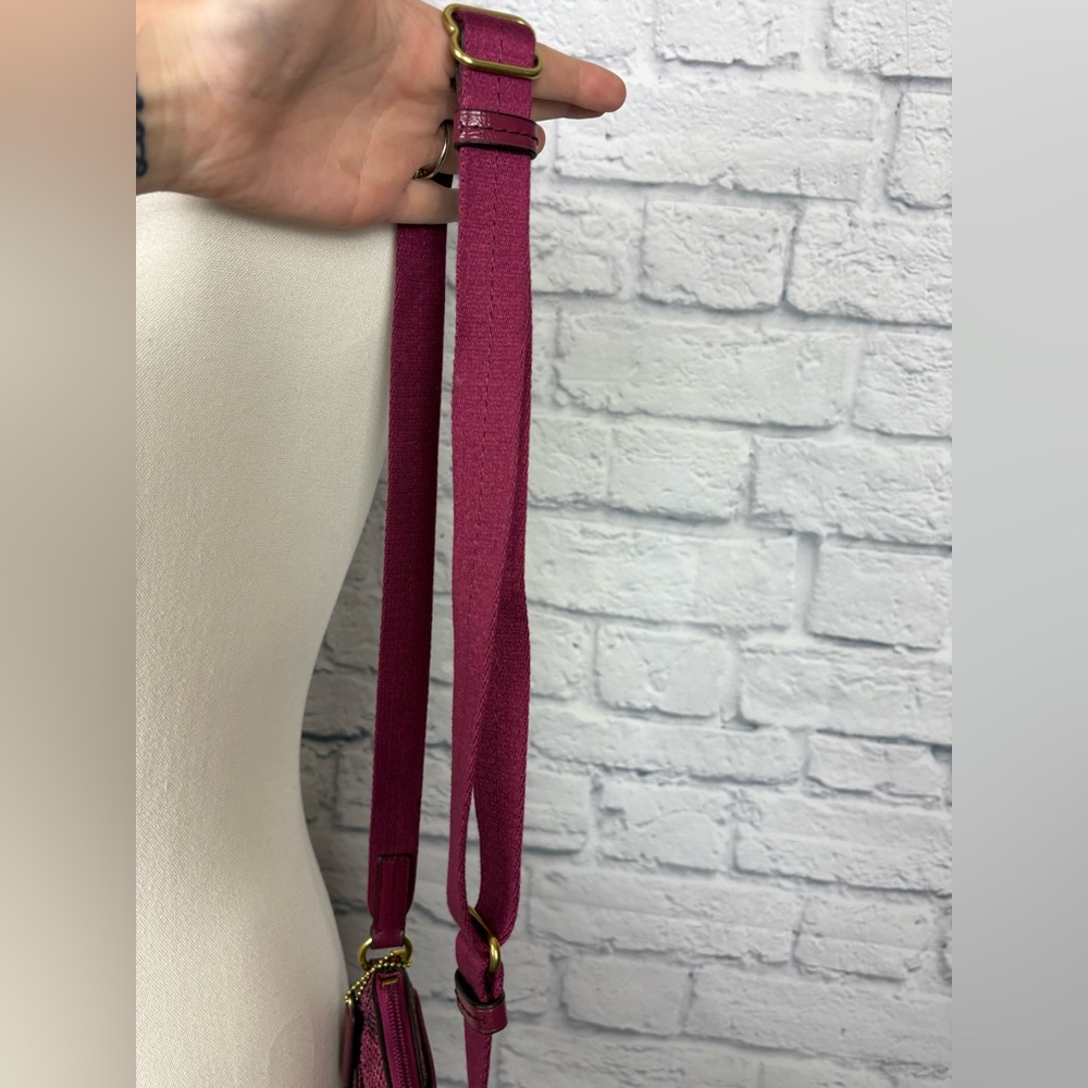 Coach raspberry python embossed leather crossbody… - image 11